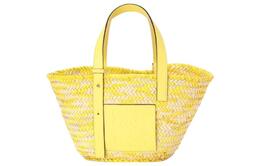 Плетеная сумка-тоут Anagram Basket Palm Leaf из коровьей кожи, средний размер, женская, цвет lemon Loewe a223s92x26-2889