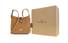 Coach Хади кожгалантерея, коричневый кросс-боди, мини-сумка через плечо cce16-imln6