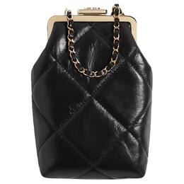 Chanel Блестящая винтажная сумка-кроссбод из кожи ягненка Women's Black ap1558-b03941-94305