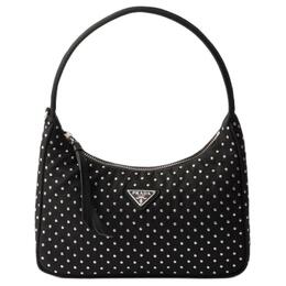 Prada Переработанный нейлоновый женский мини рюкзак через плечо черный 1bc515_2hgv_f0002