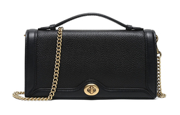 Coach Сумка через плечо из коровьей кожи с цепочкой, портативная маленькая женская сумка кроссбоди, черная 69969-b4bk