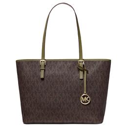 Michael Kors Кожаная сумка через плечо MK Jet Set для женщин коричневый 38h9gtvt3b-brn/olive