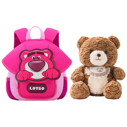 Disney Сумка-рюкзак для малышей серии Strawberry Bear из неопрена с покрытием PU, детский розовый/синий b20124-l | lotso+brown bear