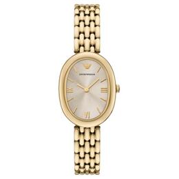 Двуручные золотистые наручные часы из нержавеющей стали Emporio Armani ar11707