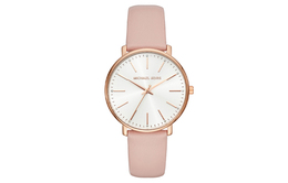 Michael Kors Женские наручные часы с кварцевым механизмом и кожаным ремешком белый циферблат 38 мм mk2741 | cherry blossom pink