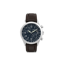 Timex Мужские часы Waterbury, кварцевый механизм, ремешок из нержавеющей стали, синий циферблат tw2w47900