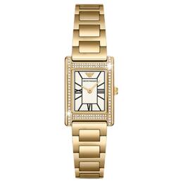 Двуручные золотистые наручные часы из нержавеющей стали Emporio Armani ar11659