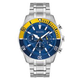 Bulova Classic Chronograph Quartz Blue Dial Mens Watch 98a245