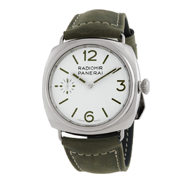 Pre-owned Panerai Radiomir Officine 45mm Hand Wind White Dial Mens Watch pam01384