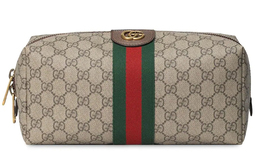Gucci Savoy Canvas With Leather Clutch Medium Unisex Ebony/Brown 572767-9ik3t-8745
