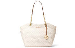 Michael Kors Сумка Jet Set PVC, шоппер, женская ручная сумка, сумка через плечо Vanilla White 35f8gtve7b-vanilla