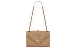 Кожаный конверт с тиснением, сумка через плечо, кросс-боди Medium женская taupe Saint Laurent 600185-bow91-2346