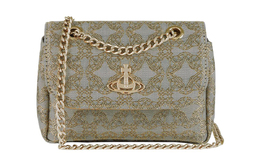 Vivienne Westwood Джаккардовая ткань, наплечная сумка, поясная сумка, мини-кошелек для женщин, gold/gray 52020005w00i2r401