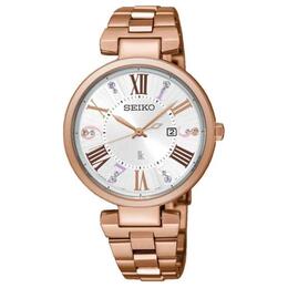 Seiko Солнечные кварцевые часы со стальным ремешком 32,6 мм женские часы серебристый циферблат sut334j1