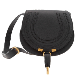 Chloe Black Leather Small Marcie Saddle Bag chc22as680i31001
