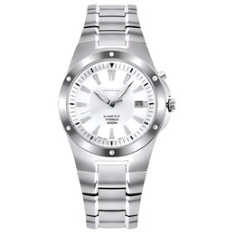 Seiko Мужские часы с кварцевым механизмом и металлическим ремешком 40 мм белый циферблат ska393j1