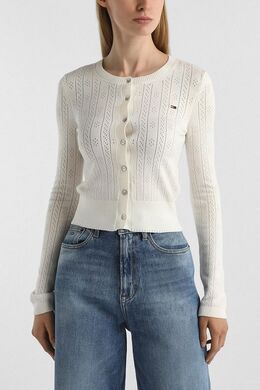 Tommy Jeans: Белый кардиган 