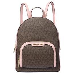 Michael Kors Рюкзак Jaycee Canvas с холщовой спинкой, средний, женский, розовый/коричневый 35s2g8tb2b-powderblush