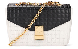 Celine Кожаная сумка Tofu, сумка через плечо, кроссбоди женская черно-белая цветовая гамма 187253bfd-01wb