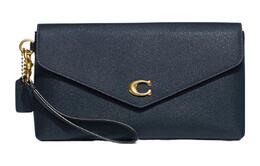 Coach Кожаный клатч Wyn большого размера, женский, темно-синий cc487-b4rft