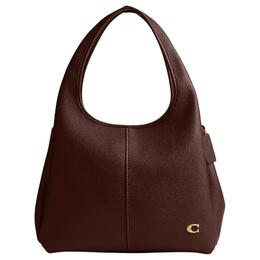 Coach Сумка Lana Polished Litchi Grain Leather, большая женская сумка через плечо, коричневая cm544-b4mpl