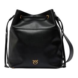 Pinko Сумка-ведро Love Birds Series из коровьей кожи, средняя женская сумка через плечо black 104305-a0qo-z99q