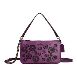 Coach Кожаная сумка nolita, через плечо, кросс-боди средний размер женская bronze и eggplant cv798-dkaub