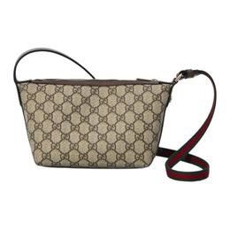 Gucci Кожаная сумка Ophidia через плечо, женская сумка через плечо бежевый и темно-коричневый 838477-fae0p-9746