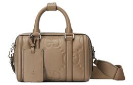 Кожаная сумка-цилиндр, сумка через плечо, кроссбоди, дорожная сумка мини women's taupe Gucci 725292-aaby7-2801