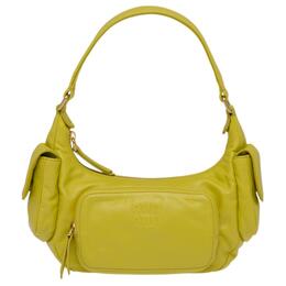 Miu Miu Женская сумка-багет Sheepskin Locomotive Package One Shoulder Handbag Mandarin Green 5bc146-2f8n-f0322-v-ooo