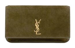 Saint Laurent Клатч из телячьей кожи обычный женский Lead Green 635095-1u82w-3206