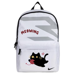 Nike Полиэстеровый рюкзак Regular Unisex White & Black & Gray n32433014gs-001(team378 f2 | totoro ball cat
