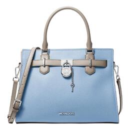 Michael Kors Кожаная сумка Hamilton Series Medium женская blue 35t5shms2l-lt sky mlt