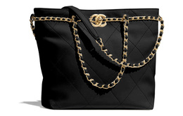 Chanel Сумка-шоппер из коровьей кожи, шоппер, женская маленькая сумка через плечо, черная as2374-b05539-94305