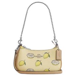 Coach Тери напечатанная сумка через плечо из покрытого холста, мини-сумка для женщин yellow cal21-svxuc