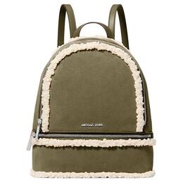 Michael Kors Рюкзак Rhea из замши и искусственной шерсти средний женский olive green и beige 35f5srab2s-olive