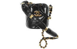 Chanel Полированный ламбскин ведро сумка, женская сумка, сумка через плечо, кроссбоди black ap2330-b06268-94305