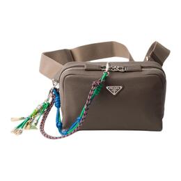 Кожаная сумка кроссбоди, плечевая сумка Men's Bamboo Gray Prada 2vh181_2bbe_f0218