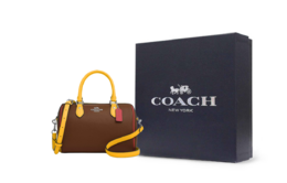 Coach Сумка кросс-боди Rowan Litchi Grain Leather средний размер женская седло Multicolor ct848-svl71 | gift box set (basic set+black box)