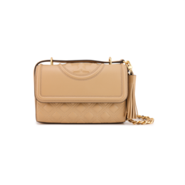 Кожаная сумка-кроссбоди Fleming, маленькая женская сумка через плечо light umber Tory Burch 75576-284