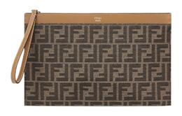 Fendi Клатч из коровьей кожи средний размер мужской коричневый 7n0134-afbv-f1hrm