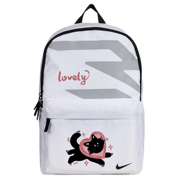 Nike Полиэстеровый рюкзак Regular Unisex White & Black & Gray n32433014gs-001(team378 f2 | heart cat