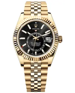 Rolex Sky-Dweller Yellow Gold Automatic GMT Black Dial Jubilee Style Men's Watch m336938-0005
