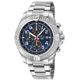 Gevril T38 Chronograph Quartz Blue Dial Mens Watch 42801b