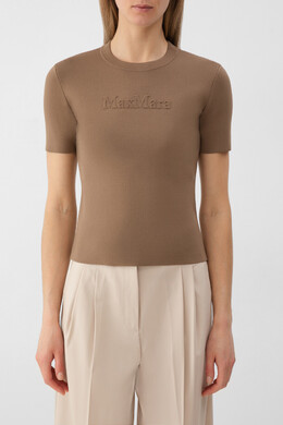 Max Mara: Коричневая футболка 