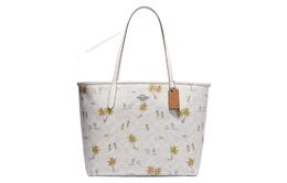 Coach Городская кожаная сумка тоут, шоппер, женская сумка тоут, белая сумка через плечо cj601-svrfi