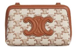 Celine Женская клатч Triomphe Calfskin на одно плечо белый 10e382fcu-01bc