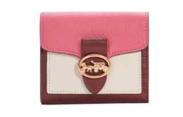 Coach Кожаный клатч-кошелек Georgie God Of Wine для женщин, розовый и красный белый c4089-imspv