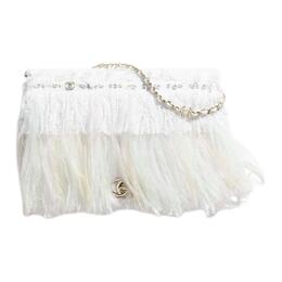 Chanel Твидовая ручная сумка через плечо для женщин white as5548-b20480-10601