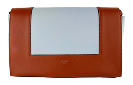 Celine Сумка кросс-боди FrameBelt Smooth Calfskin Medium женская коричневая/голубая 180153zva-06bm